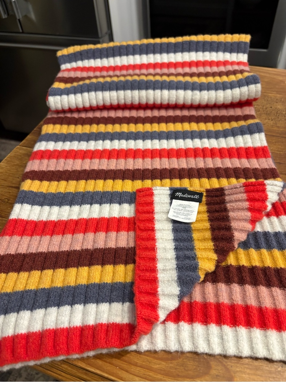 Carousel Madewell Women’s Multicolor Striped Rib-Knit Scarf